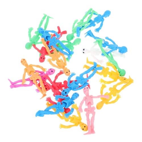 Kisangel 20 Stück Teiliges Mini Skelett Stretchy aus TPR Lustige Bunte Knochenspiele für Stressabbau und Halloween Party Mitgebsel Handliches Flexibles Modell für Fingerübungen und Spaß von Kisangel