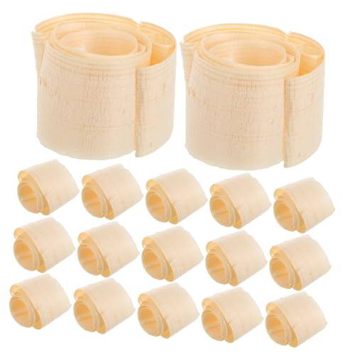 Kisangel 20 Stück Unbehandelte Holzspäne für Diy Projekte Handgefertigte Holzschnipsel für Dekoration Basteln und Füllmaterial für Boxen und Körbe von Kisangel