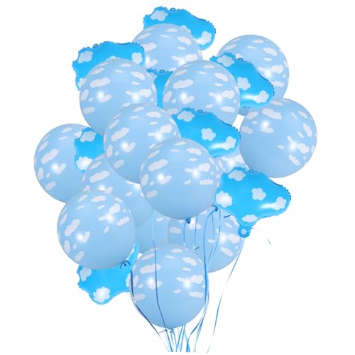 Kisangel 20Stücke Wolkenballons Für Geburtstagsfeiern Hochwertige Aluminiumfolie Und Latex Süßes Design Babypartys Und Hochzeiten von Kisangel