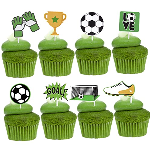 Kisangel 24Stücke Teiliges Fußball Party Kuchen Picks Kreative Tortenstecker Für Fußballfeiern Cupcake Topper Und Party Dekoration Für Unvergessliche Anlässe von Kisangel