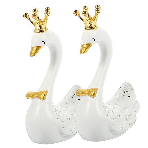 Kisangel 2Stücke Weiße Figuren Aus Harz Elegante Tortendekoration Für Geburtstage Und Schwäne Als Tischmittelstücke Und Gartenaccessoires von Kisangel
