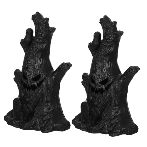 Kisangel 2stücke Geisterstatue Halloween-Dekoration Für Drinnen Gruselige Baumfigur Mit Licht Für Tischdekor Partygeschenk Horror-geisterbaum von Kisangel