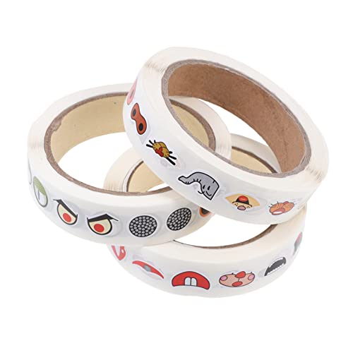 Kisangel 3 Rollen Diy Aufkleber für Augen Mund und Nase Selbstklebende Sticker für Kreative Bastelprojekte für Notizbücher und Scrapbooking Lustige Dekoration für Jungen von Kisangel