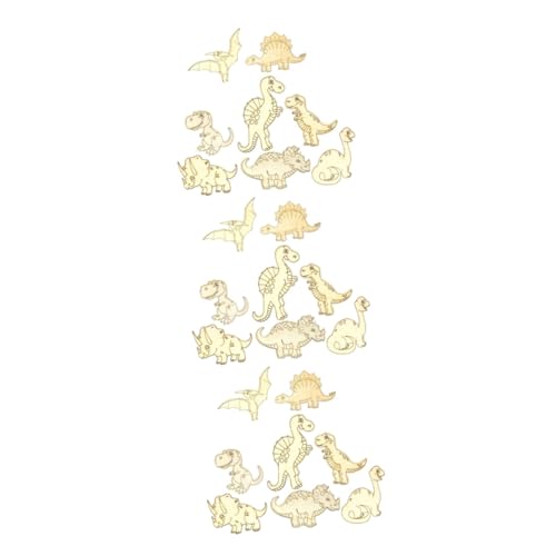 Kisangel 3 Sätze Dinosaurier-holzspäne Unbemalte Hölzerne Dinosaurierhandwerke Holz-dinosaurier-handwerk Unbemalte Hölzerne Dinosaurier-ausschnitte Khaki 8 Stück * 3 von Kisangel