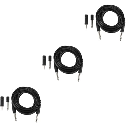 Kisangel 3 Sätze Instrumentenkabel Kabel Für E-gitarre Gitarrenkabel Aufgerollt Gitarre Anschlusskabel Basskabel Gitarren-audiokabel Musikinstrumentenlinie Metall Black von Kisangel