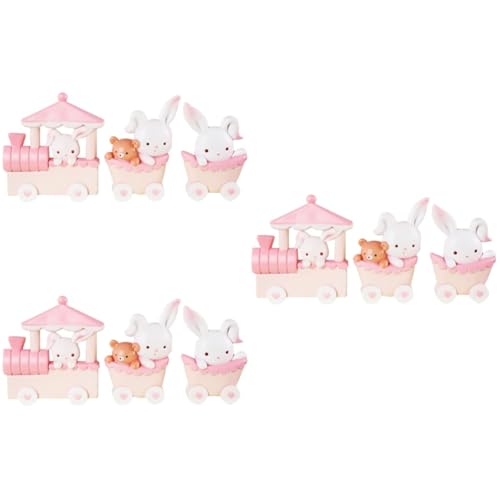 Kisangel 3 Sätze Kleine Kaninchenzug Ornamente Dekoration Kuchen Hase Figur Mini Cartoon -ornamente Rosa Harz 3 Stücke * 3 Kisangel 3 Sätze Kleine Kaninchenzug Ornamente Dekoration Kuchen Hase Figur Mini Cartoon -ornamente Rosa Harz 3 Stücke * 3 von Kisangel