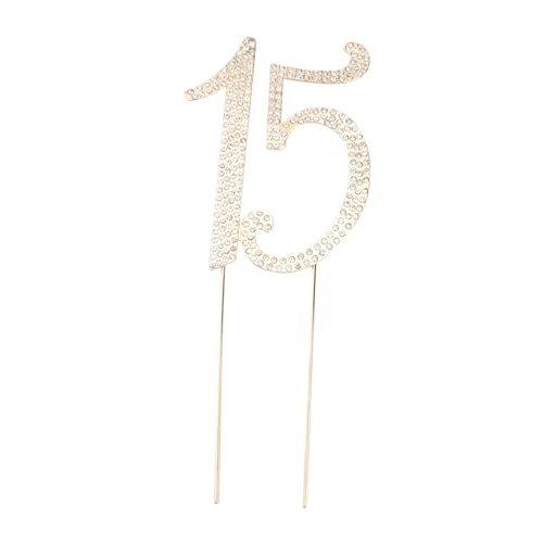 Kisangel 3 Stück Cake Topper aus Kristall Rhinestones für Geburtstag oder Elegante Deko für Partys Gold von Kisangel