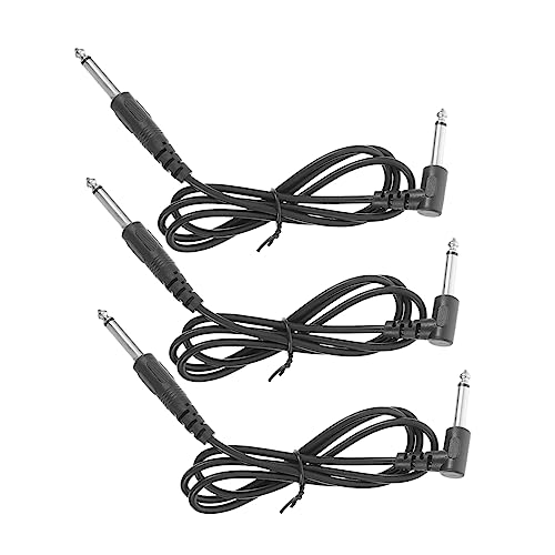 Kisangel 3 Stück Gitarrenkabel e bass woofer speaker cables Meterkabel aufgerollt lautsprecher anschlusskabel Instrumenten-Audio-Adapterkabel Gitarren-Audiokabel Kupferkern Black von Kisangel
