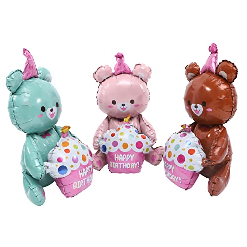 Kisangel 3 Stück Kuchenbärballon Karikatur Aluminiumballons Kinderballon Aus Aluminium Ballons Geburtstagskuchen Luftballons Cartoon-bärenballons Festlicher Ballon Bunt Aluminiumfolie Kisangel 3 Stück Kuchenbärballon Karikatur Aluminiumballons Kinderballon Aus Aluminium Ballons Geburtstagskuchen Luftballons Cartoon-bärenballons Festlicher Ballon Bunt Aluminiumfolie von Kisangel