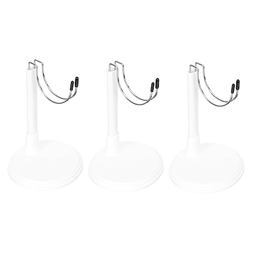 Kisangel 3 Stück Puppenständer gemacht Puppenhalter Steht Zubehör für Puppenhäuser für Mädchen Figure Stand doll Accessories Ausstellungsstand Puppen Stehen Rostfreier Stahl Weiß von Kisangel
