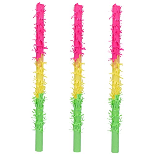 Kisangel 3 Stück Sie den Stock Party Gefälligkeiten Piñata-Stick aus Papier Kleinkind Partyzubehör Pinata-Spielstangen mehrfarbige Pinata-Sticks Pinatas-Sticks für Geburtstagsfeier von Kisangel