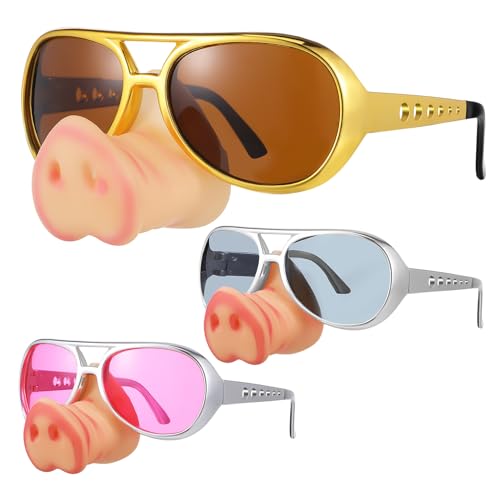 Kisangel 3 Stück Teiliges Lustige Pig Nose Brillen Gold Silber Halloween Kostüm Zubehör für Erwachsene und Bequeme Witzige Partybrillen als Fotorequisite und Partyspaß Kisangel 3 Stück Teiliges Lustige Pig Nose Brillen Gold Silber Halloween Kostüm Zubehör für Erwachsene und Bequeme Witzige Partybrillen als Fotorequisite und Partyspaß von Kisangel