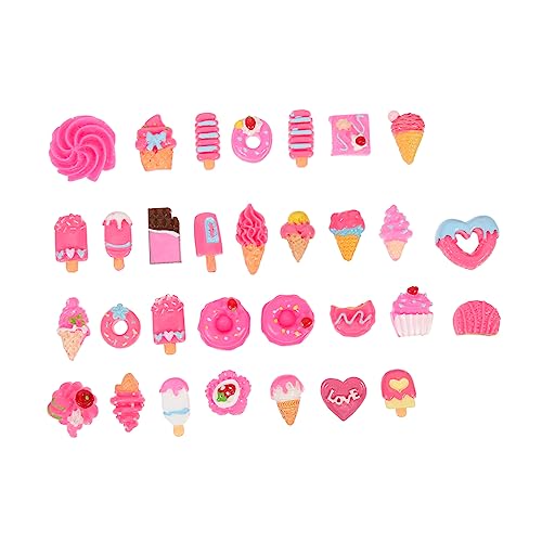 Kisangel 30 Stück Teiliges DIY Resin Schmuckset Simulation Lebensmittel Modell für Kreative Handyhüllen Verzierung Robustes Harzmaterial Niedliche Bastelornamente für Dekoration und von Kisangel