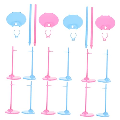 Kisangel 30 Stück Teiliges Puppenständer mit Clip Stabiler Kunststoff Halter für Puppen Farblich Sortiert Rosa und Blau Rostfrei und Bruchsicher für Puppenpräsentation und von Kisangel