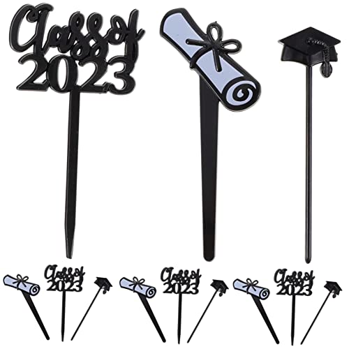 Kisangel 30Stücke Abschlusskuchen Dekorationen Cupcake Toppers Und Obstpicks Für Absolventenfeiern Einzigartige Tortendeko Für Jubiläen Und Abschlussfeiern von Kisangel