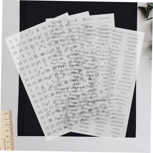 Kisangel 4 Blätter Bögen Selbstklebende Planner Sticker aus Reißfestem PVC Vielseitige Tagebuch Kalender aufkleber Transparente DIY Dekoration für Tägliche Terminplanung und Scrapbook Kisangel 4 Blätter Bögen Selbstklebende Planner Sticker aus Reißfestem PVC Vielseitige Tagebuch Kalender aufkleber Transparente DIY Dekoration für Tägliche Terminplanung und Scrapbook von Kisangel