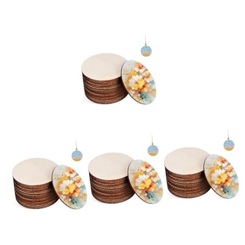 Kisangel 4 Sätze Holzspäne Selber Machen Runden Rundes Scheibenornament Runde Scheibenverzierung Wohnkultur Holzscheiben Runde Holzverzierungen Pappel 20 Stück * 4 von Kisangel