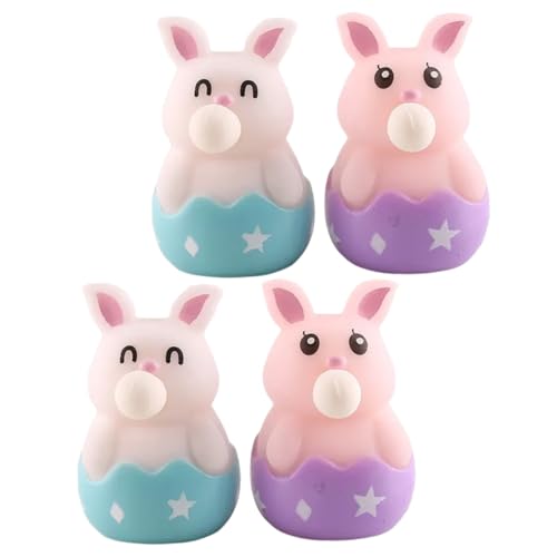 Kisangel 4 Stck Teiliges Bunny Squeeze für Lustige Kaninchen Dekompressionsspielzeuge Stressreduzierend und Handlich als Ostergeschenk und Party mitgebsel von Kisangel