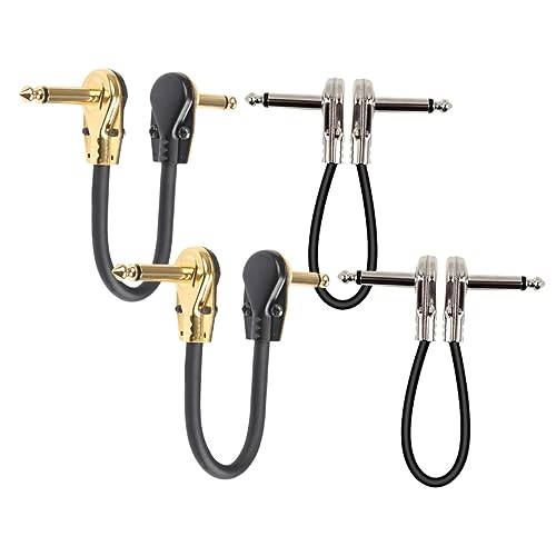 Kisangel 4 Stück Effektkabel Patch Stromkabel Gitarrenpedal Gitarrenkabel farbig Gitarreneffektgerät Pedalkabel Gitarreneffekte Pedalanschlusskabel Kabel für Gitarreninstrumente PVC von Kisangel
