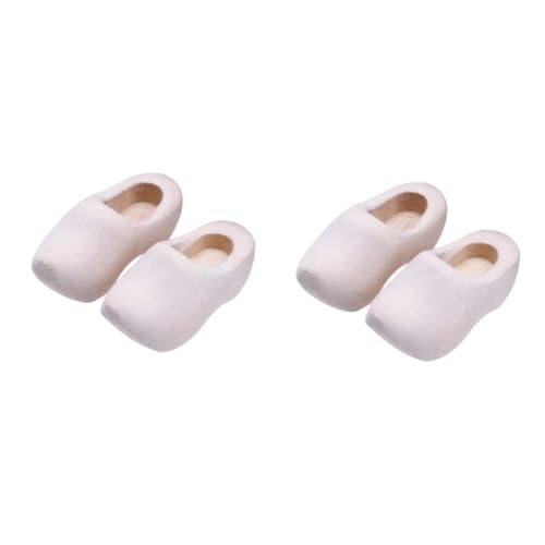 Kisangel 4 Stück Miniatur Holzschuhe DIY Blanko Holländische Holzschuhe für Puppenhaus Dekoration Handarbeit Bastelbedarf Kreative Mini Haus Accessoires von Kisangel