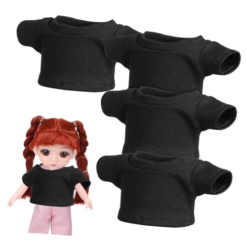 Kisangel 4 Stück Puppe Kurze Ärmel Plüschtier Kleidung Niedliches Puppen Shirt Kleidung für Stofftiere Tragen Sie Plüschkleidung Spielzeugkleidung Plüschpuppenkleidung Gestrickte Baumwolle von Kisangel