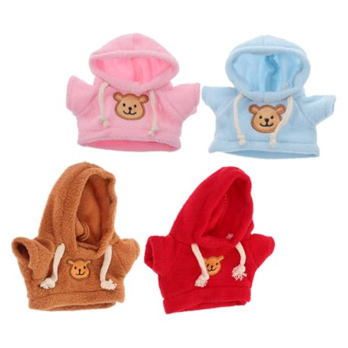 Kisangel 4 Stück Sweatshirt Puppe Kleiner Bär Kuscheltier Kleidung Bärenkleidung Mini Kleidung Für Bär Puppenkleidung Plüschkleidung Bärenkostüm Kleidung Für Kuscheltiere Stoff von Kisangel