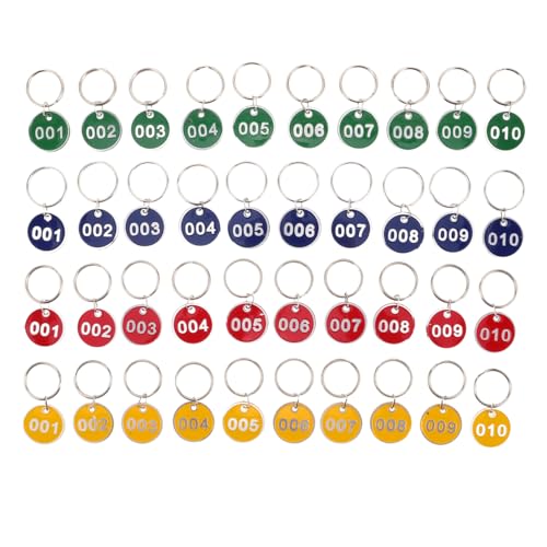 Kisangel 40 Stück Teiliges Nummeriertes Metall Sauna Handtags mit Schlüsselring Langlebige Doppelseitige Id Etiketten für Spa Schließfächer Fitnessstudio und Aufbewahrung Klare von Kisangel