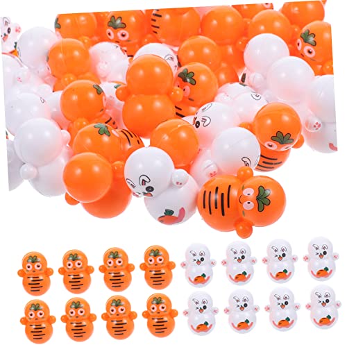 Kisangel 48Stücke Teiliges Osterhasen Karotten Tumbler Wobble für Schreibtischdekoration Niedliche Hasen und Karottenmuster für Freunde von Kisangel