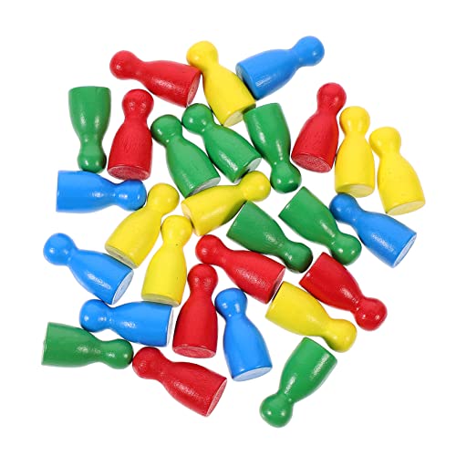 Kisangel 48stücke Teiliges Aus Holzfiguren Für Flugschach Menschliche Form Langlebig Für Brettspiele Mit Farben Rot Gelb Blau Grün Je Für Erwachsene von Kisangel