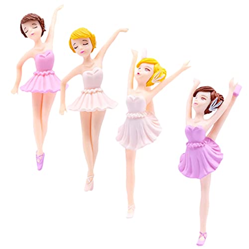 Kisangel 4Stücke Teiliges Ballerina Figuren Für Kuchen Elegante Tortendekoration Für Geburtstagsfeiern Und Exquisite Ballerina Statuen Für Partys Langlebige von Kisangel