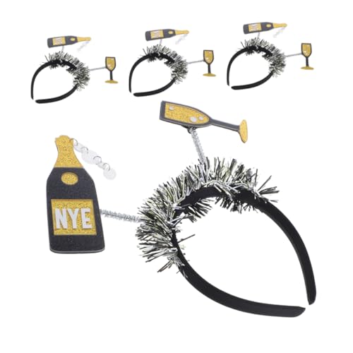 Kisangel 4pcs Frohes Neues Jahr Kopfschmuck Weinflasche Stirnband Für Partydekorationen Für Silvesterfeier Für Frauenfestpartyzubehör Kisangel 4pcs Frohes Neues Jahr Kopfschmuck Weinflasche Stirnband Für Partydekorationen Für Silvesterfeier Für Frauenfestpartyzubehör von Kisangel