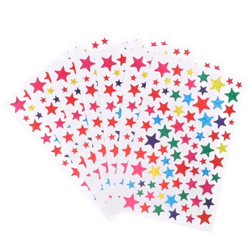 Kisangel 5 Blätter Dekorative Sternaufkleber für Kinder Belohnungssterne Bastelaufkleber Ästhetische Aufkleber Selbstklebende Sticker für Lehrer und Erzieher Kisangel 5 Blätter Dekorative Sternaufkleber für Kinder Belohnungssterne Bastelaufkleber Ästhetische Aufkleber Selbstklebende Sticker für Lehrer und Erzieher von Kisangel