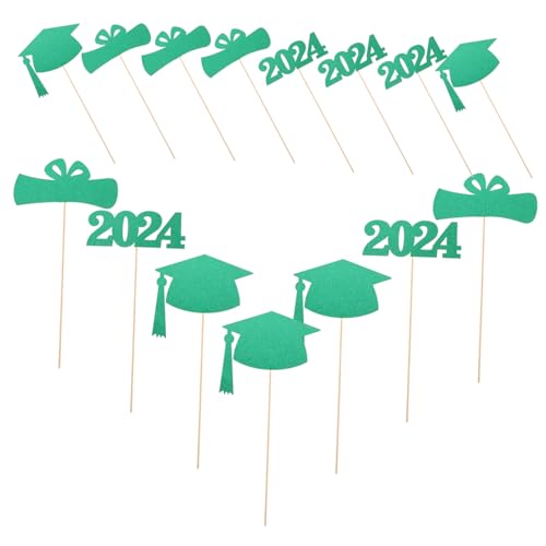 Kisangel 5 Satz Abschlussfeier Dekorationen Tischdekoration Abschlussfeier Abschlusstischdekor Abitur Abschlussfeier liefert Grad Tischdekoration Vasendekore Partyzubehör Holz Green von Kisangel