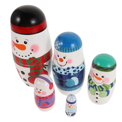 Kisangel 5 Schneemann-Matroschka Geburtstagsgeschenk Kinderpuzzle Winter Dekoration Puppe Kleinkind Dekorationen Nussknacker Rudolf das Rentier mit der roten Nase hölzern Kisangel 5 Schneemann-Matroschka Geburtstagsgeschenk Kinderpuzzle Winter Dekoration Puppe Kleinkind Dekorationen Nussknacker Rudolf das Rentier mit der roten Nase hölzern von Kisangel