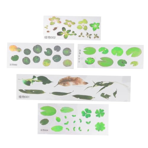 Kisangel 5 Stck Teiliges Simulation Epoxidharz Sticker mit Entengrütze und Pflanzenmotiven Selbstklebend Glänzend für DIY Bastelprojekte Glatten Oberflächen Kisangel 5 Stck Teiliges Simulation Epoxidharz Sticker mit Entengrütze und Pflanzenmotiven Selbstklebend Glänzend für DIY Bastelprojekte Glatten Oberflächen von Kisangel