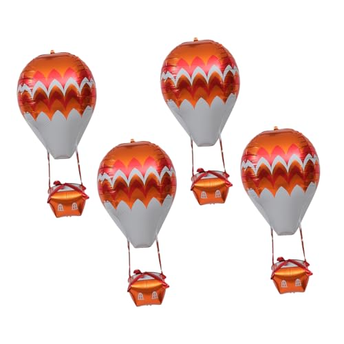 Kisangel 5 Stück Aluminium Folien Luftballons Heißluftballon Design in Orange weiß Dicke Langlebige Partydeko für Geburtstag Hochzeit Babyparty Attraktive Festtagsatmosphäre von Kisangel