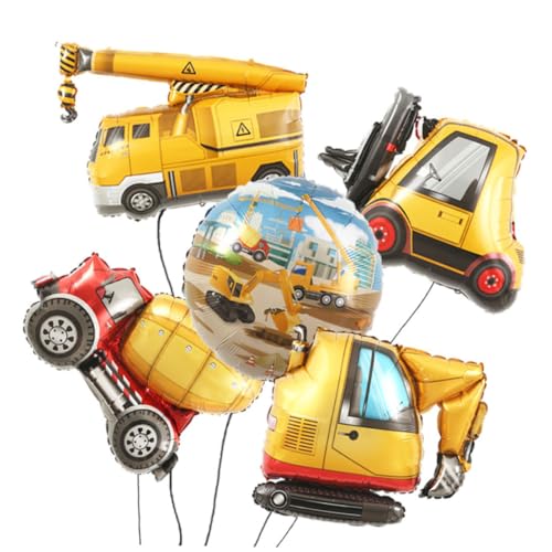 Kisangel 5 Stück Baufahrzeug Ballons Robuste und Luftballons für Kindergeburtstagsfeiern zur Dekoration von Baustellen Mottopartys Langlebig und Auffällig Jungen Kisangel 5 Stück Baufahrzeug Ballons Robuste und Luftballons für Kindergeburtstagsfeiern zur Dekoration von Baustellen Mottopartys Langlebig und Auffällig Jungen von Kisangel