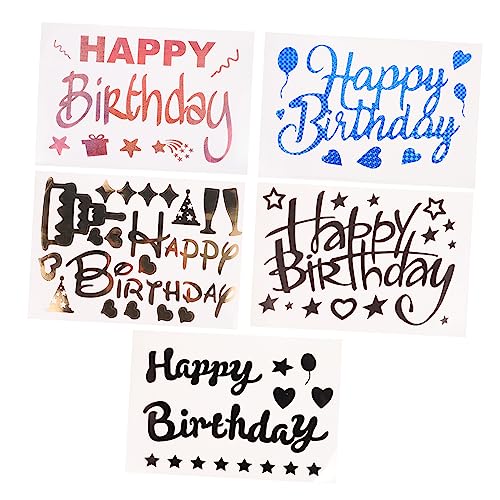 Kisangel 5 Stück Bunte Transparente Geburtstags Party Ballon Dekorationsaufkleber Vielseitige Sticker für Wände Fenster Kuchen Einfache Anwendung Festliche für Geburtstagsfeiern von Kisangel