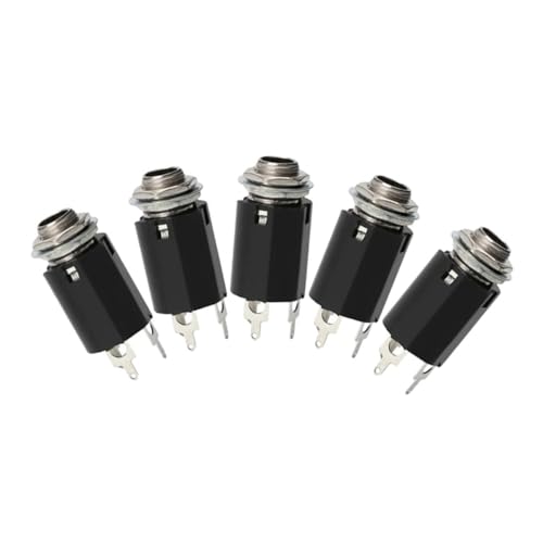 Kisangel 5 Stück Gitarrenstecker Robuste Ausgangsbuchsen für Elektrische Gitarren Ersatzteile für Musikinstrumente Installieren und Geeignet für Gitarren von Kisangel
