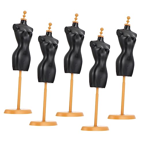 Kisangel 5 Stück Puppenständer Männchen Styling Mannequin -Stand Modepuppe Schaufensterpuppen Kleidung Mädchen Puppe Mädchenpuppe Puppenkleiderständer Puppenmodellhalter Schwarz Plastik von Kisangel