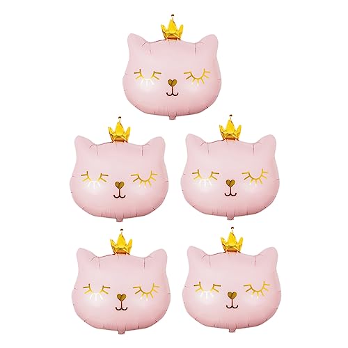 Kisangel 5 Stück Teiliges Folienballons Kronen Katze Niedliches Cartoon Tier Design Langlebige Aluminiumfolie Rosa Große Party Deko für Kindergeburtstag Foto Requisiten und Raumdekoration Kisangel 5 Stück Teiliges Folienballons Kronen Katze Niedliches Cartoon Tier Design Langlebige Aluminiumfolie Rosa Große Party Deko für Kindergeburtstag Foto Requisiten und Raumdekoration von Kisangel
