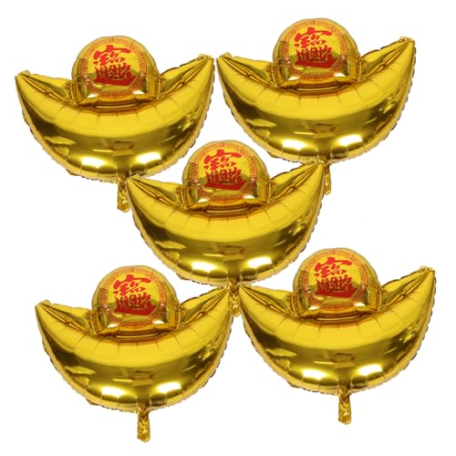 Kisangel 5 Stück -ballon Dekoration Glücklich Umwerben Metallisch Party Ballon Für Das Neue Jahr Neujahr Foto-requisiten Für Das Neue Jahr Folienballon Aluminiumfolie Golden von Kisangel