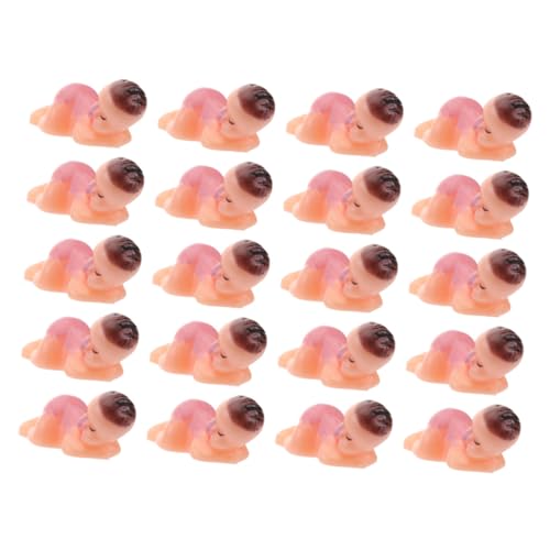 Kisangel 50 Stück Miniatur Schlafendes Dekofigur aus Kunststoff Kompakte Babyparty Tischdekoration Kreative und Langlebige Schlafbaby Statue für Party Shower Gender Reveal von Kisangel