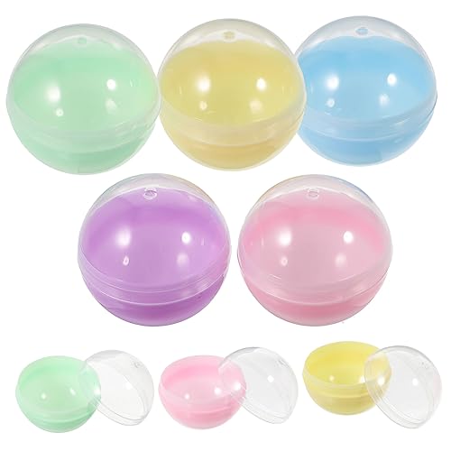 Kisangel 50Stücke Füllbare Runde Kapseln Spielzeugbälle Verschiedenen Farben Für Gumball Automaten Und DIY Projekte Transparent von Kisangel