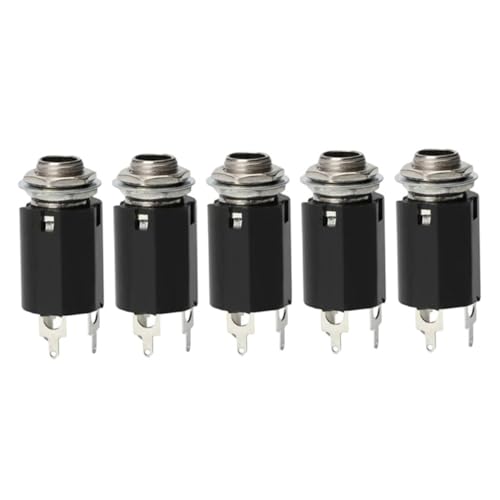 Kisangel 5Stücke Gitarren Klinkenbuchsen Metallbuchsen Für Gitarren Langlebige Pickup Jack Für Einfachen Austausch Und Reparatur Von Gitarren Unverzichtbares Gitarrenzubehör von Kisangel