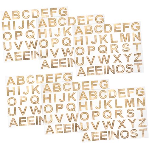 Kisangel 6 Blätter Selbstklebende Strassstein Sticker Personalisierbare Acryl Buchstaben Aufkleber für Kleidung Taschen Tassen und DIY Dekoration Glänzend Flexibel Zuschneidbar Langlebig von Kisangel
