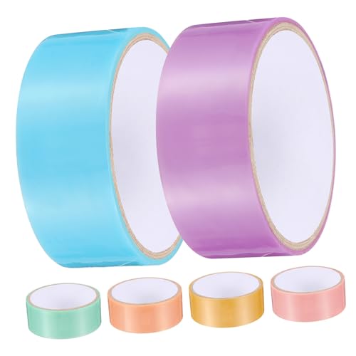 Kisangel 6 Rollen Bunte Extra Klebebänder mit Klebrigen Kugeln DIY Bastelband aus Premium Seidig Glatte Oberfläche für Kreative Handwerksprojekte und Sensorisches von Kisangel