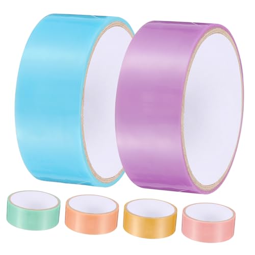 Kisangel 6 Rollen Klebeband Bunte Selbstklebende Ball Tapes Breit Farbenfrohes Dekoratives Klebeband für DIY Leicht zu Bedienen Geeignet für Zuhause Büro Reisen von Kisangel