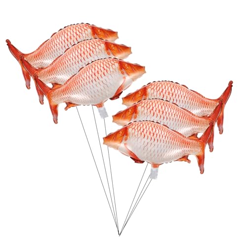 Kisangel 6 Stück Fischförmige Aluminiumfolie Ballons Rote Karpfen Cartoon Luftballons Party Dekoration Wiederverwendbar Einfach Aufblasbar Für Geburtstagsfeiern Hochzeitsfestlichkeiten von Kisangel
