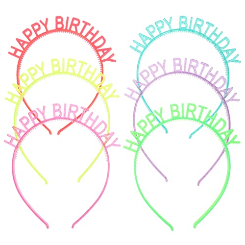 Kisangel 6 Stück Fluoreszenzkronkopf -Hoop Stirnband Licht Geburtstagsaccessoires für Frauen Party haarschmuck geburtstag kopfschmuck alles zum geburtstag kopfbedeckung von Kisangel